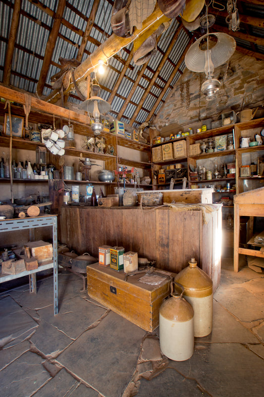 The station store at Holowiliena, built in 1856, holds antique farming equipment and vintage household items used by the family.